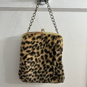 Vintage Faux Fur Leopard Handbag